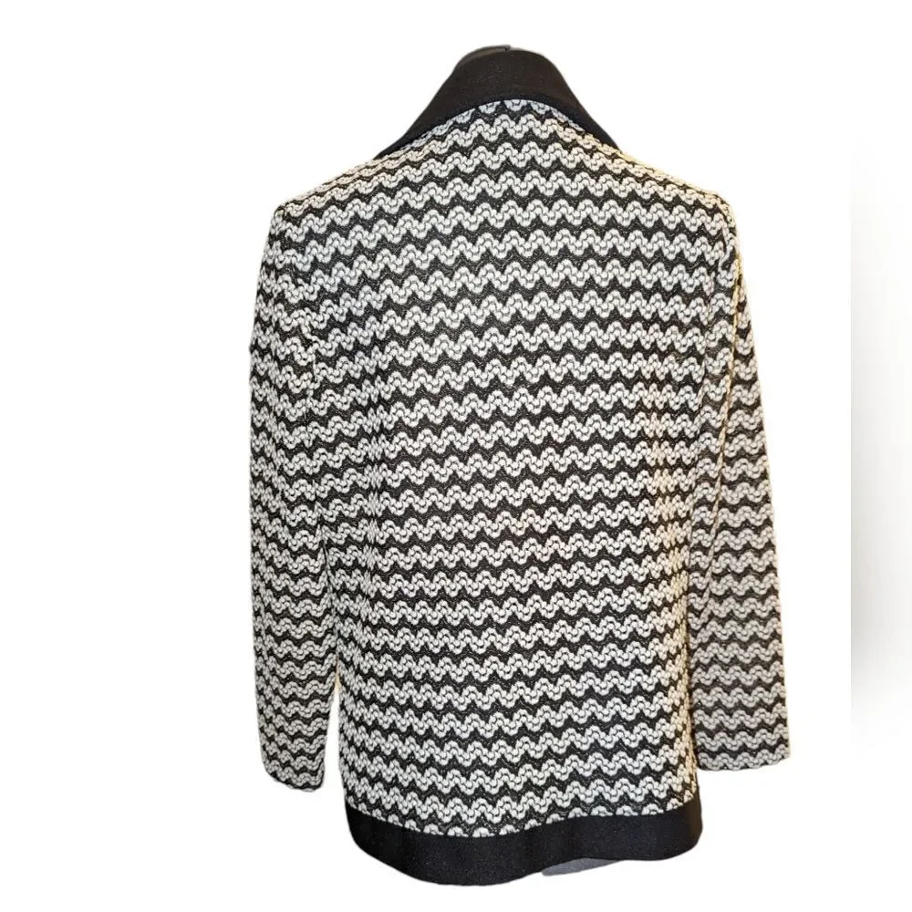Vintage‎ black and white textured zig zag jacket